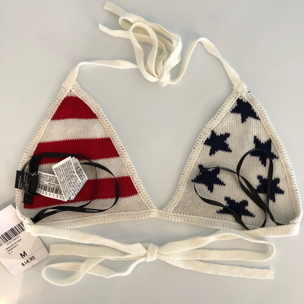 Forever 21 American Flag Knit Halter Triangle Top - Picture 6 of 7